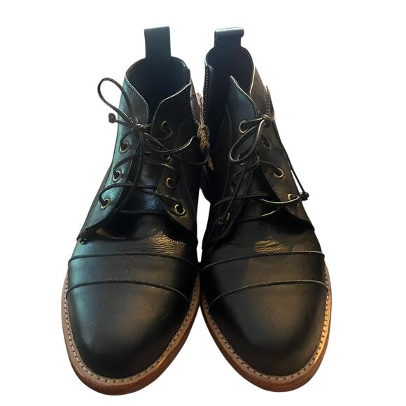 NEW Bali ELF Handmade Passage Lace Up Boots •8• Black Leather Bootie Shoes $190 - Picture 5 of 14